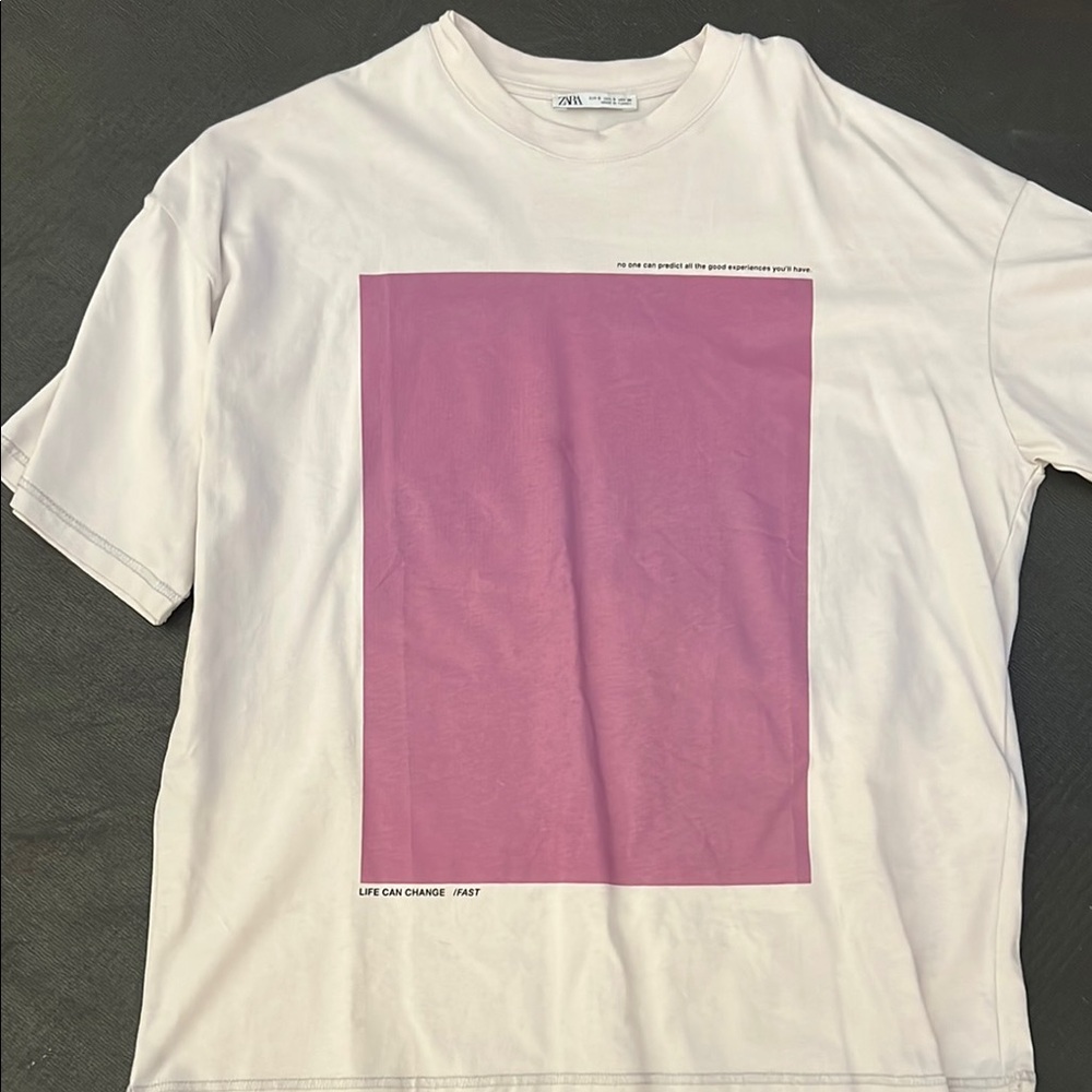 Zara White Graphic T-Shirt